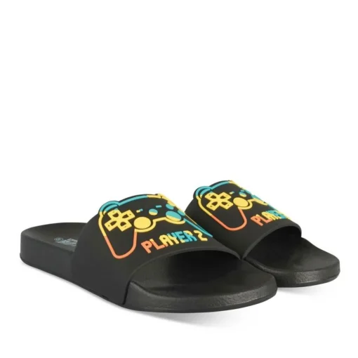 Claquettes NOIR Garçon Motif Uni A Enfiler