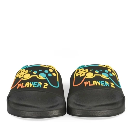Claquettes NOIR Garçon Motif Uni A Enfiler