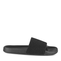 Claquettes NOIR Homme Motif Uni A Enfiler