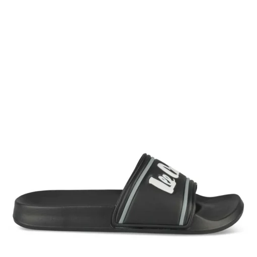 Claquettes NOIR Homme Motif Uni A Enfiler