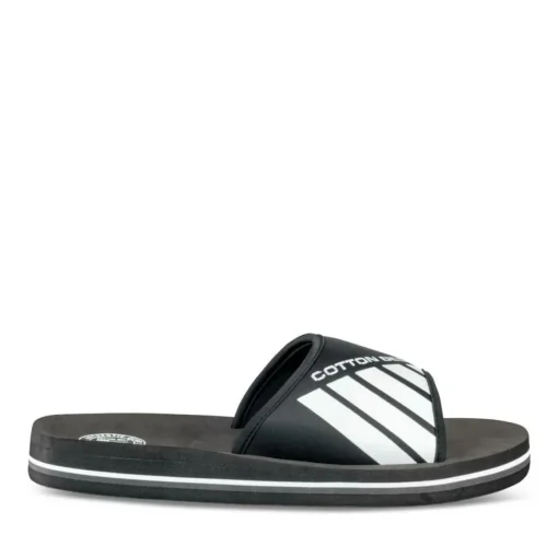 Claquettes NOIR Homme Motif Uni A Enfiler