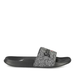 Claquettes NOIR Homme Motif Uni A Enfiler