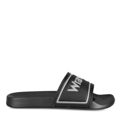 Claquettes NOIR Homme Motif Uni A Enfiler
