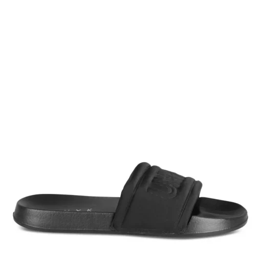 Claquettes NOIR Homme Motif Uni A Enfiler