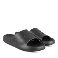 Claquettes NOIR Homme Motif Uni A Enfiler