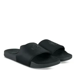 Claquettes NOIR Homme Motif Uni A Enfiler