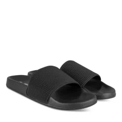 Claquettes NOIR Homme Motif Uni A Enfiler