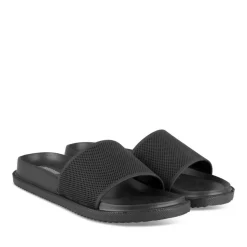 Claquettes NOIR Homme Motif Uni A Enfiler