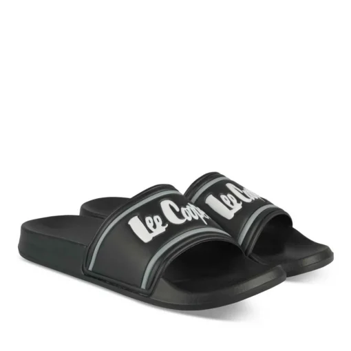 Claquettes NOIR Homme Motif Uni A Enfiler