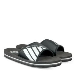 Claquettes NOIR Homme Motif Uni A Enfiler