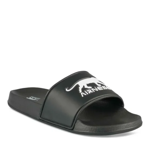 Claquettes NOIR Homme Motif Uni A Enfiler