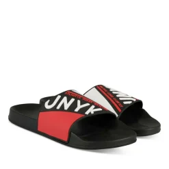 Claquettes NOIR Homme Motif Uni A Enfiler