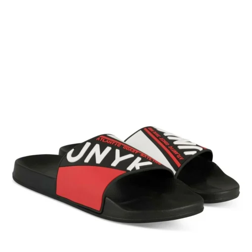 Claquettes NOIR Homme Motif Uni A Enfiler