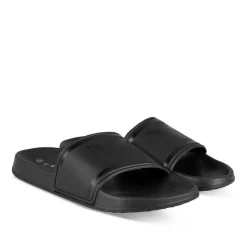 Claquettes NOIR Homme Motif Uni A Enfiler