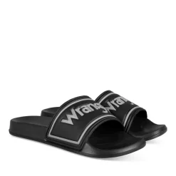 Claquettes NOIR Homme Motif Uni A Enfiler