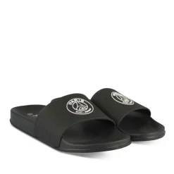 Claquettes NOIR Homme Motif Uni A Enfiler