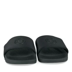 Claquettes NOIR Homme Motif Uni A Enfiler