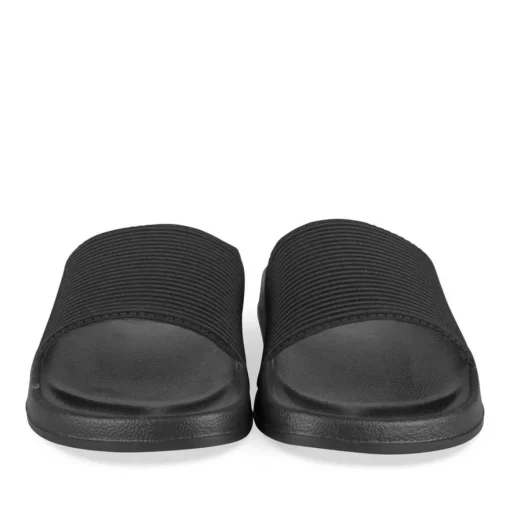 Claquettes NOIR Homme Motif Uni A Enfiler