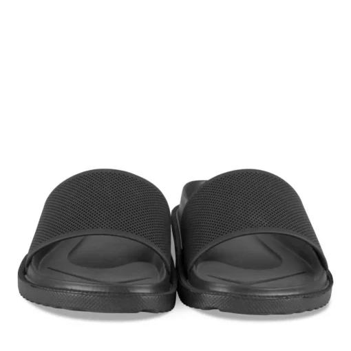 Claquettes NOIR Homme Motif Uni A Enfiler