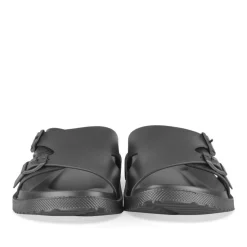 Claquettes NOIR Homme Motif Uni A Enfiler