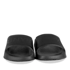 Claquettes NOIR Homme Motif Uni A Enfiler