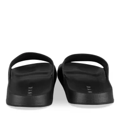 Claquettes NOIR Homme Motif Uni A Enfiler