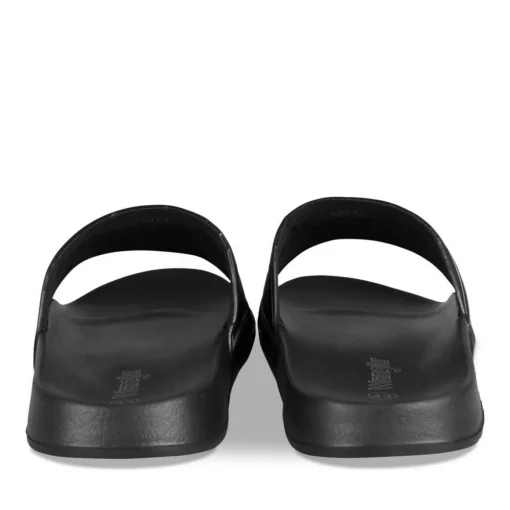 Claquettes NOIR Homme Motif Uni A Enfiler
