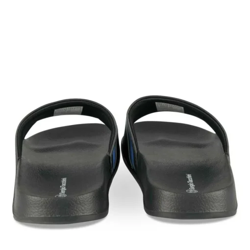 Claquettes NOIR Homme Motif Uni A Enfiler