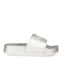Claquettes Plage ARGENT Femme Motif Uni