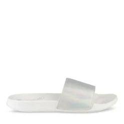 Claquettes Plage ARGENT Femme Motif Uni A Enfiler