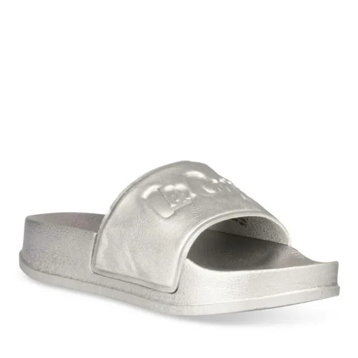 Claquettes Plage ARGENT Femme Motif Uni