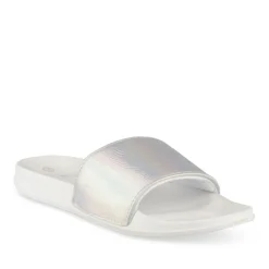 Claquettes Plage ARGENT Femme Motif Uni A Enfiler
