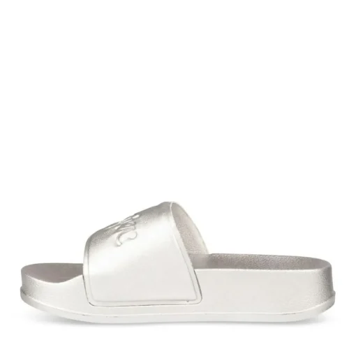 Claquettes Plage ARGENT Femme Motif Uni