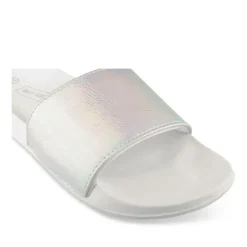 Claquettes Plage ARGENT Femme Motif Uni A Enfiler