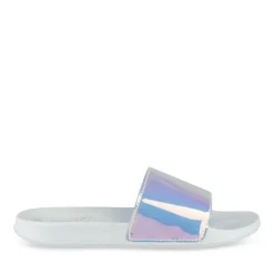 Claquettes Plage BLEU Femme Motif Uni A Enfiler
