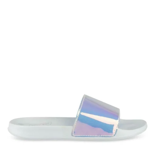 Claquettes Plage BLEU Femme Motif Uni A Enfiler