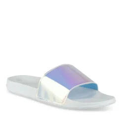 Claquettes Plage BLEU Femme Motif Uni A Enfiler