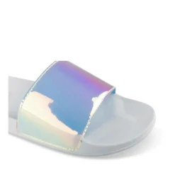 Claquettes Plage BLEU Femme Motif Uni A Enfiler