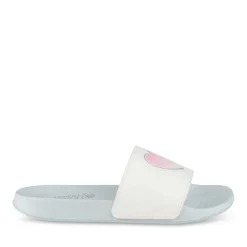 Claquettes Plage BLEU Fille Motif Uni A Enfiler