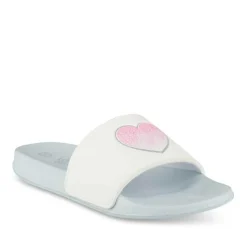 Claquettes Plage BLEU Fille Motif Uni A Enfiler