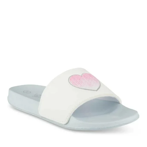 Claquettes Plage BLEU Fille Motif Uni A Enfiler