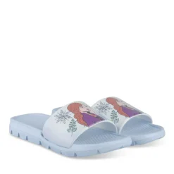 Claquettes Plage BLEU Fille Motif Uni A Enfiler