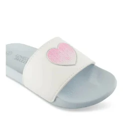 Claquettes Plage BLEU Fille Motif Uni A Enfiler
