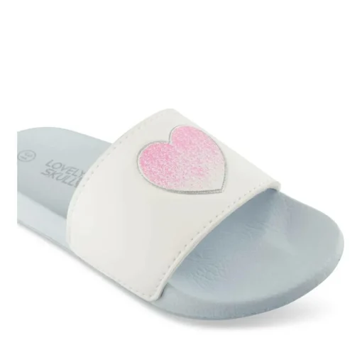 Claquettes Plage BLEU Fille Motif Uni A Enfiler