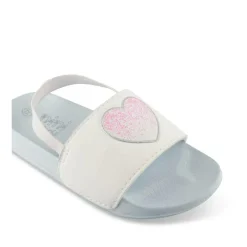 Claquettes Plage BLEU Fille Motif Uni Elastique