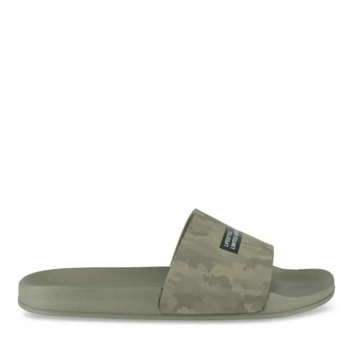 Claquettes Plage KAKI Homme Motif Camouflage A Enfiler
