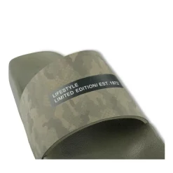 Claquettes Plage KAKI Homme Motif Camouflage A Enfiler