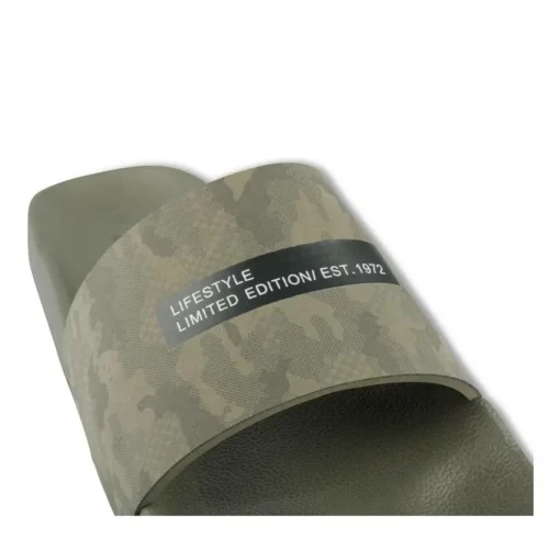 Claquettes Plage KAKI Homme Motif Camouflage A Enfiler
