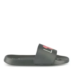 Claquettes Plage NOIR Femme Motif Uni A Enfiler