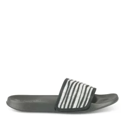 Claquettes Plage NOIR Femme Motif Tressé A Enfiler